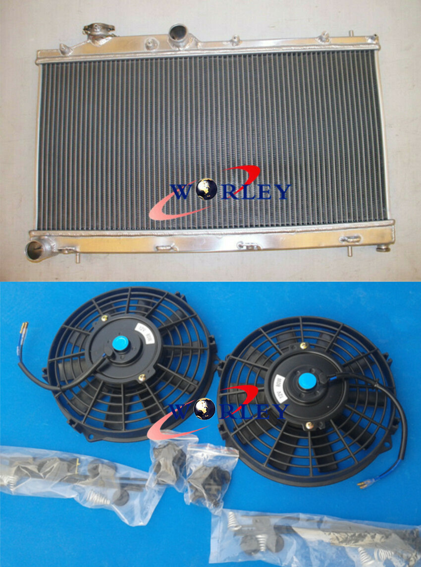 Aluminum Radiator + 2*fans For Subaru Impreza / WRX / STI Turbo 2008-2013 Manual