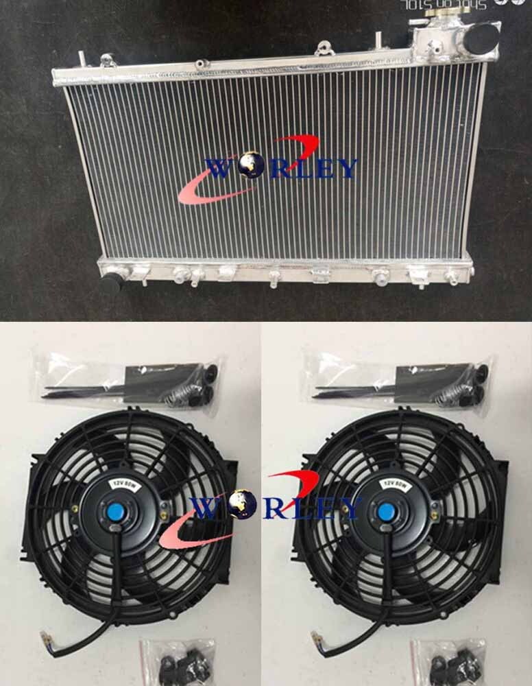 Radiator +2* fans for Subaru Forester SF Impreza Outback L S RS H4 2.5 2.2 99-02