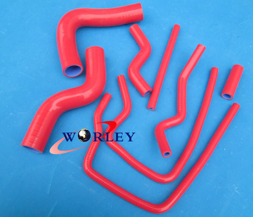 FOR Subaru Impreza WRX STI GC8 Silicone Radiator Hose Kit 96-00 97 98 99 RED - Image 2