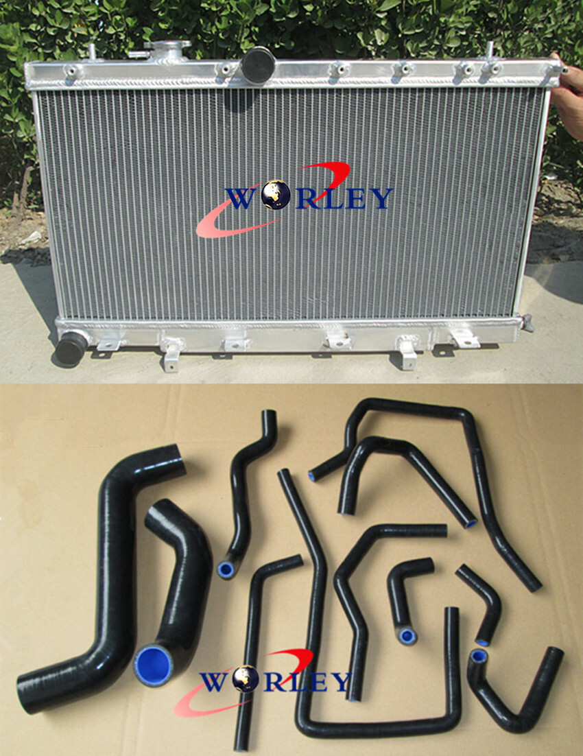 Alu Radiator + BLU HOSE FOR Subaru Impreza WRX STI GG GD GDA GDB 2002-2007 06 05 - Image 4