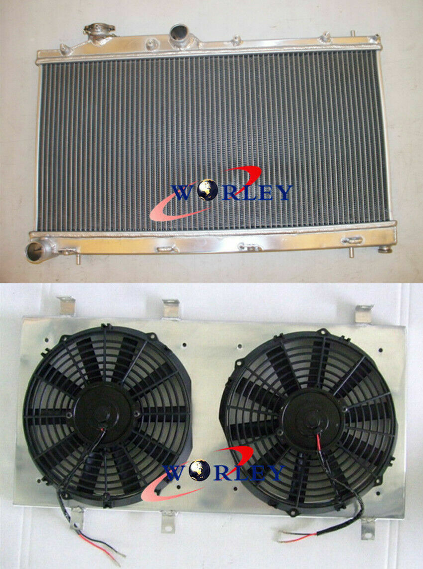 Aluminum Radiator+Shroud+fan For Subaru Impreza WRX STI Turbo 2008-2013 Manual
